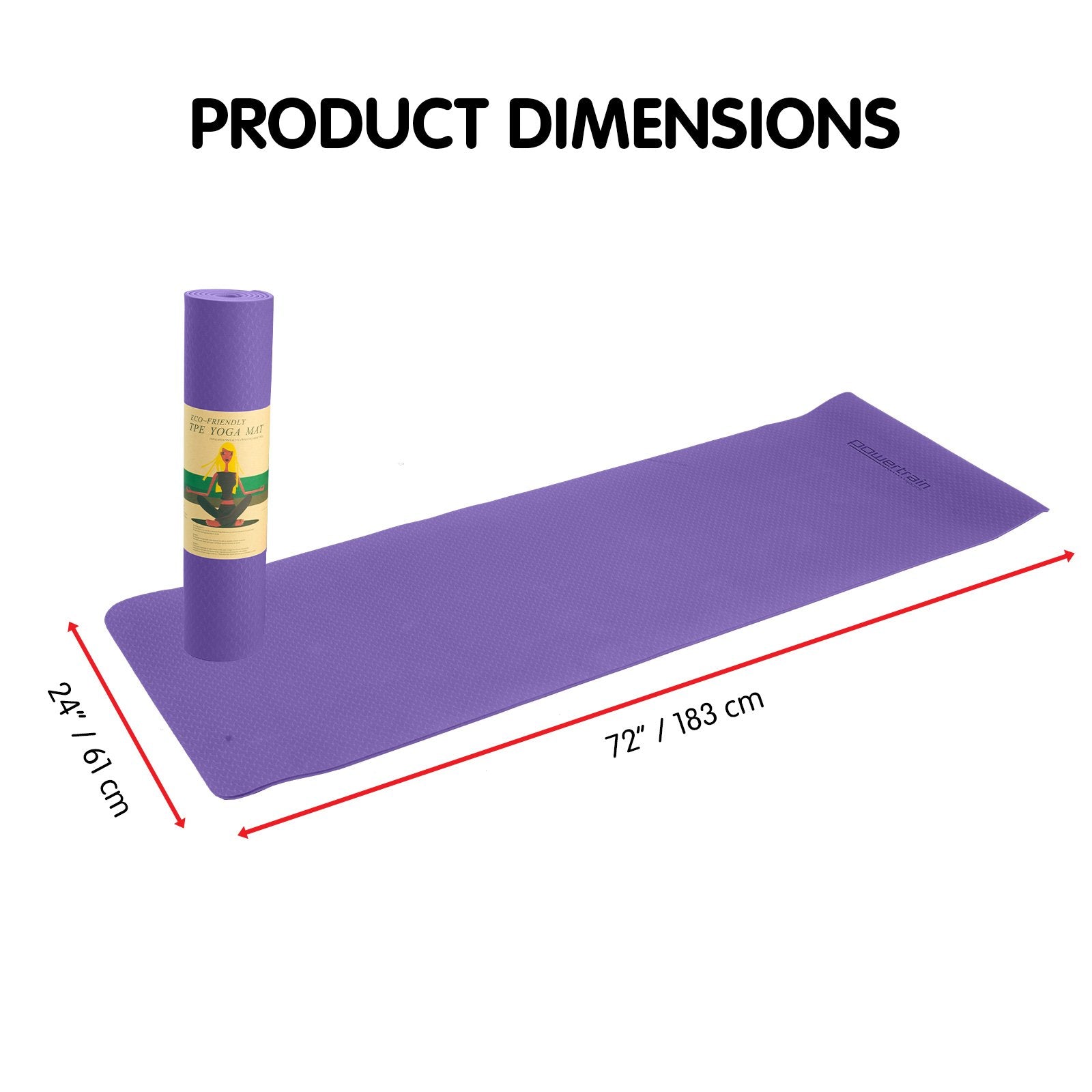 Eco-friendly Dual Layer 6mm Yoga Mat | Dark Lavender | Non-slip Surface And Carry Strap For Ultimate Comfort And Portability
