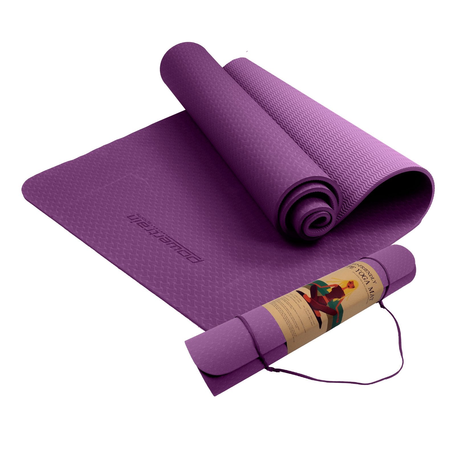 Eco-friendly Dual Layer 6mm Yoga Mat | Royal Purple | Non-slip Surface And Carry Strap For Ultimate Comfort And Portability