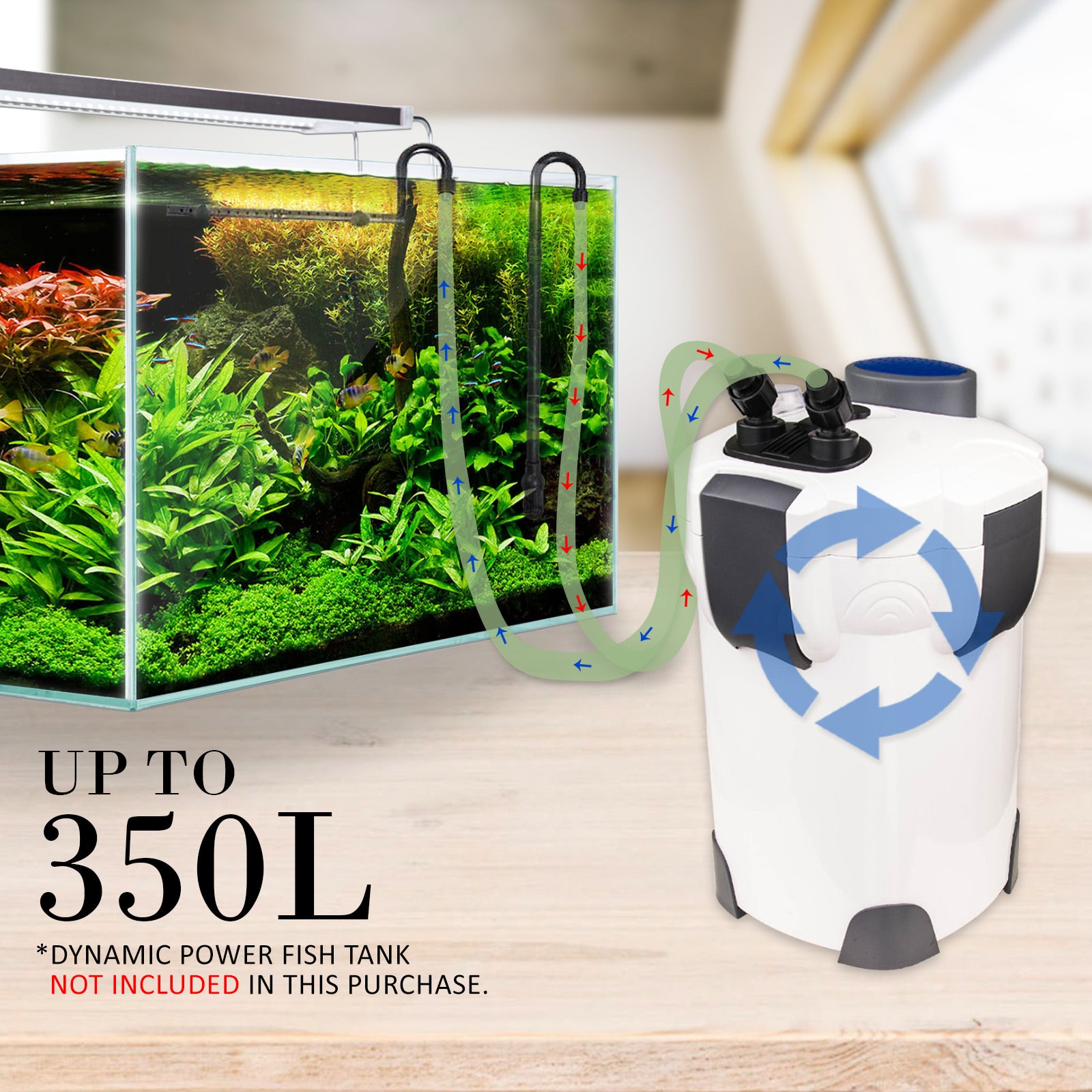 Aquarium UV Light External Canister Filter 1400L/H + Media Kit