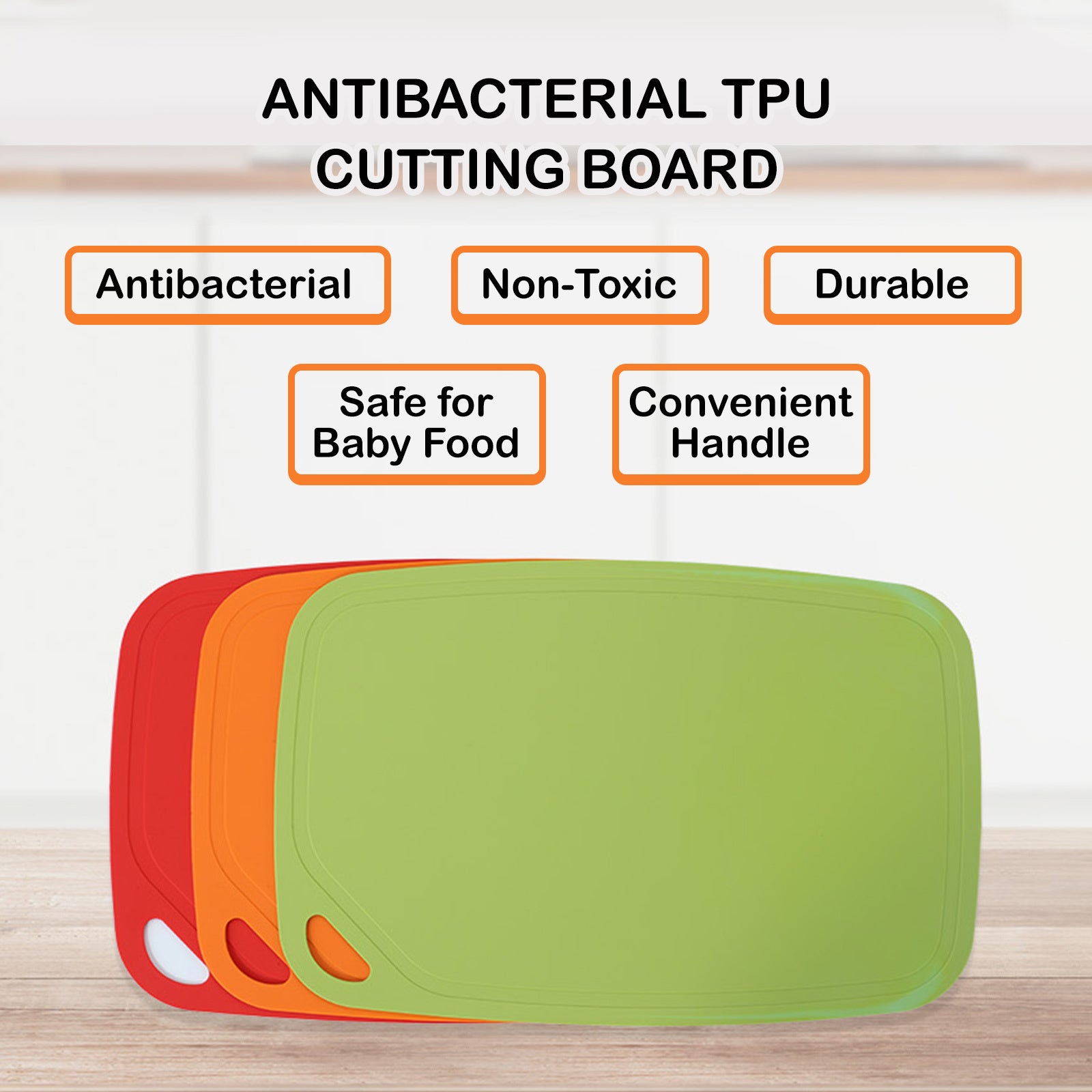 TPU Chopping Board Antibacterial Cutting Board Baby Food Grade RED