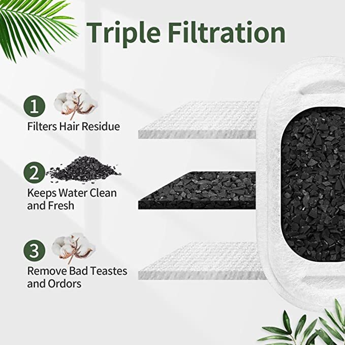 24 x Pet Dog Cat Fountain Filter Replacement Activated Carbon Exchange Filtration System Automatic Water Dispenser Compatible