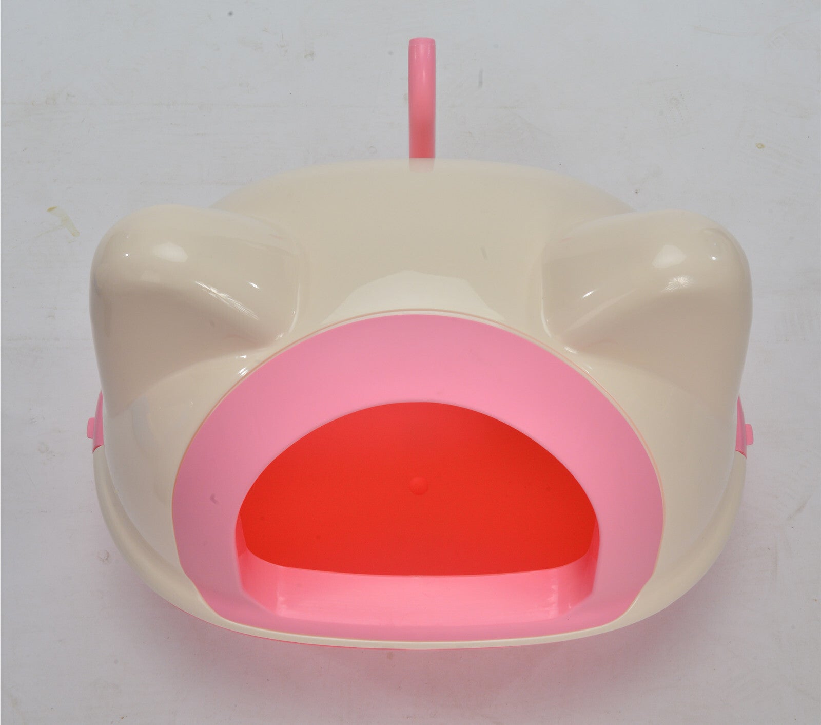Medium Hooded Cat Toilet Litter Box Tray House With Scoop Pink