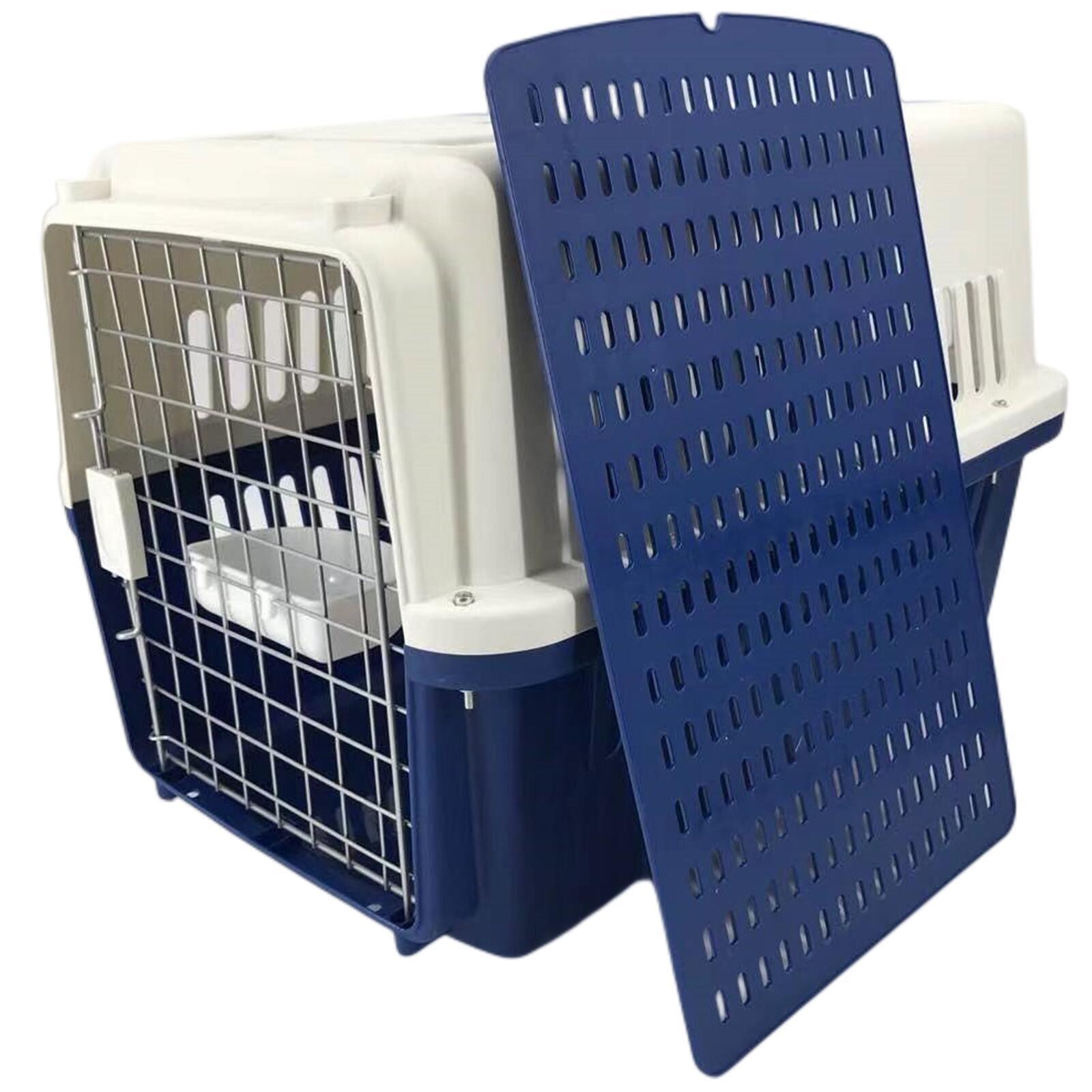 XL Dog Puppy Cat Crate Pet Rabbit Parrot Airline Carrier Cage W Bowl & Tray 72x53x53cm
