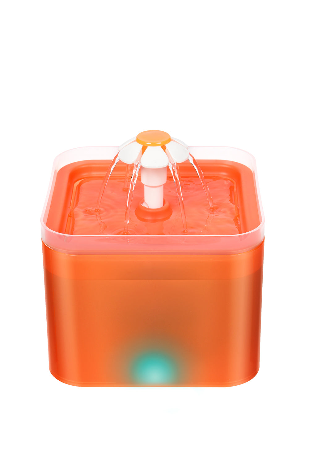 Dog Cat Water Feeder Automatic Electric Pet Water Fountain  Bowl Dispenser W LED Orange