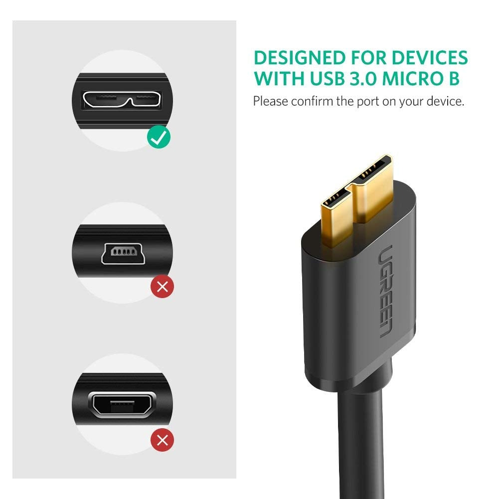 USB 3.0 A Male to Micro USB 3.0 Male Cable - Black 0.5M (10840)