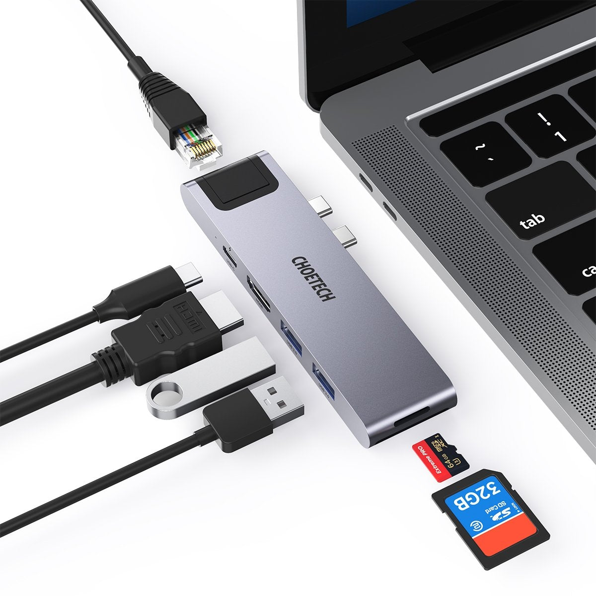 HUB-M24 7-in-2 MacBook Pro/Air USB Adapter USB-C Hub