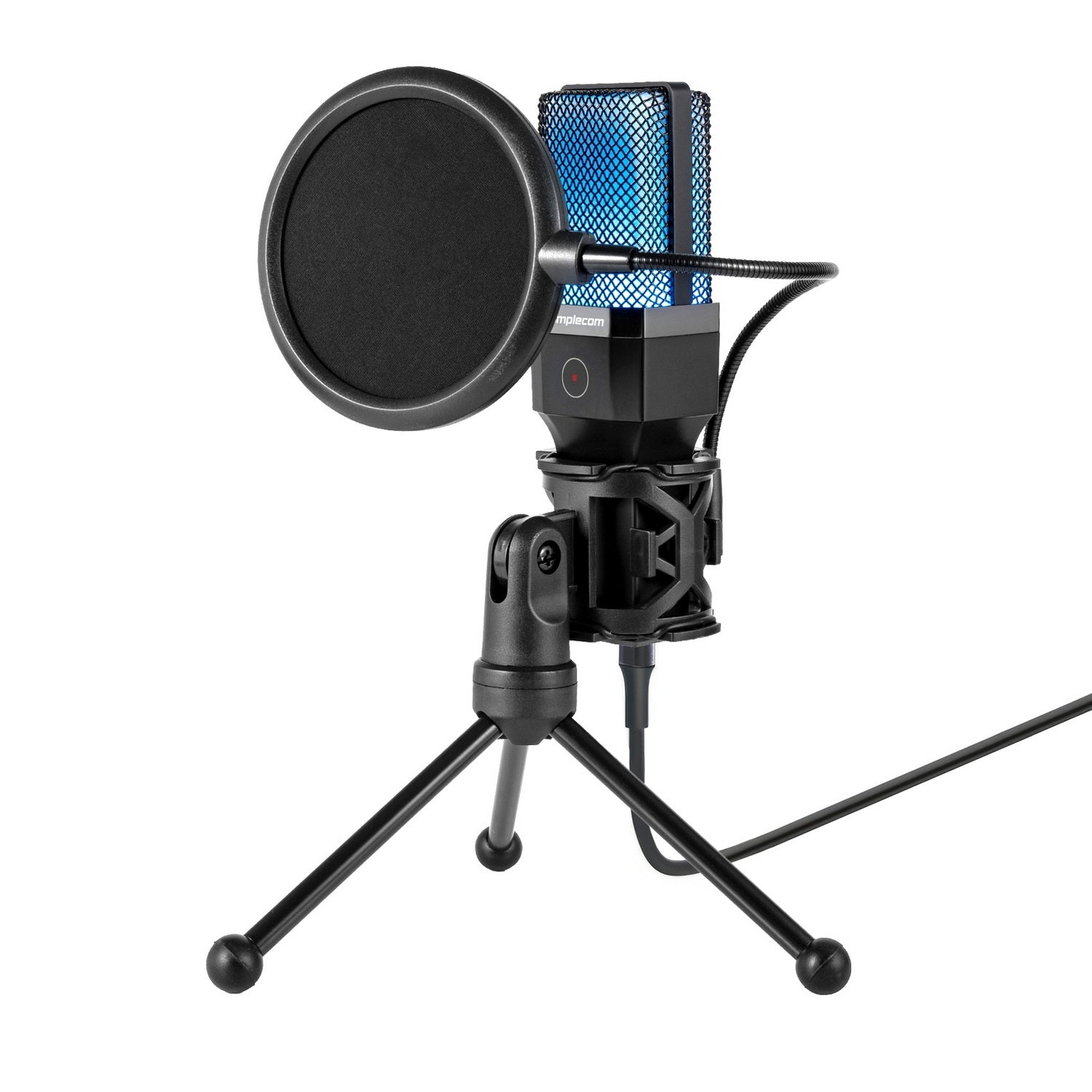 UM650 USB Cardioid Condenser Microphone Gaming RGB Lights with Tripod & Pop Filter
