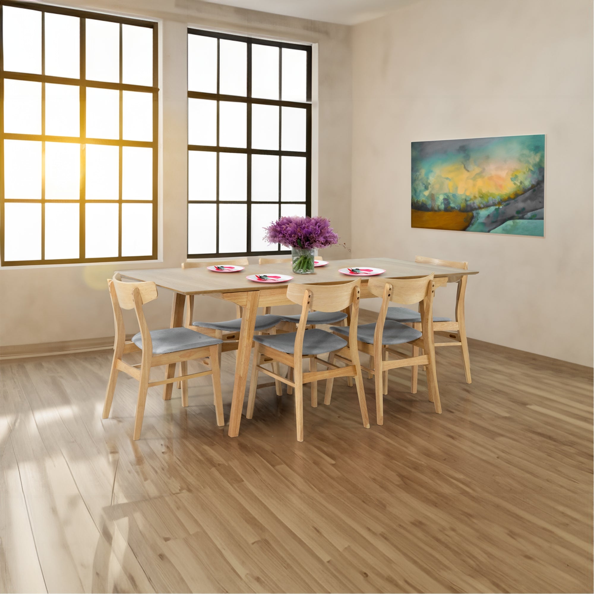 Cusco 150cm - 190cm Extendable Dining Table Scandinavian Style Solid Rubberwood