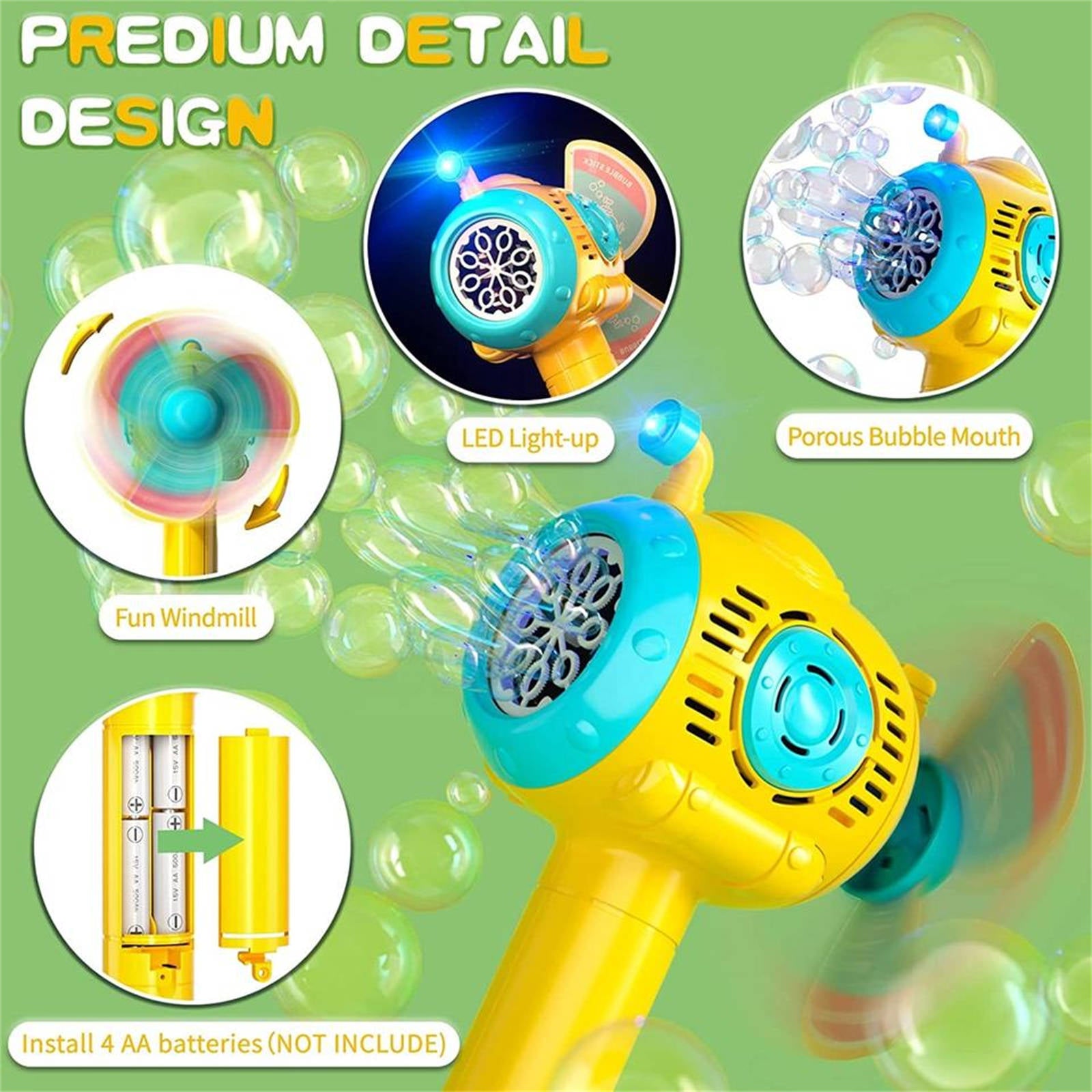 Full-Automatic Submarine Windmill Bubble Machine Children's Hand-Held Toy