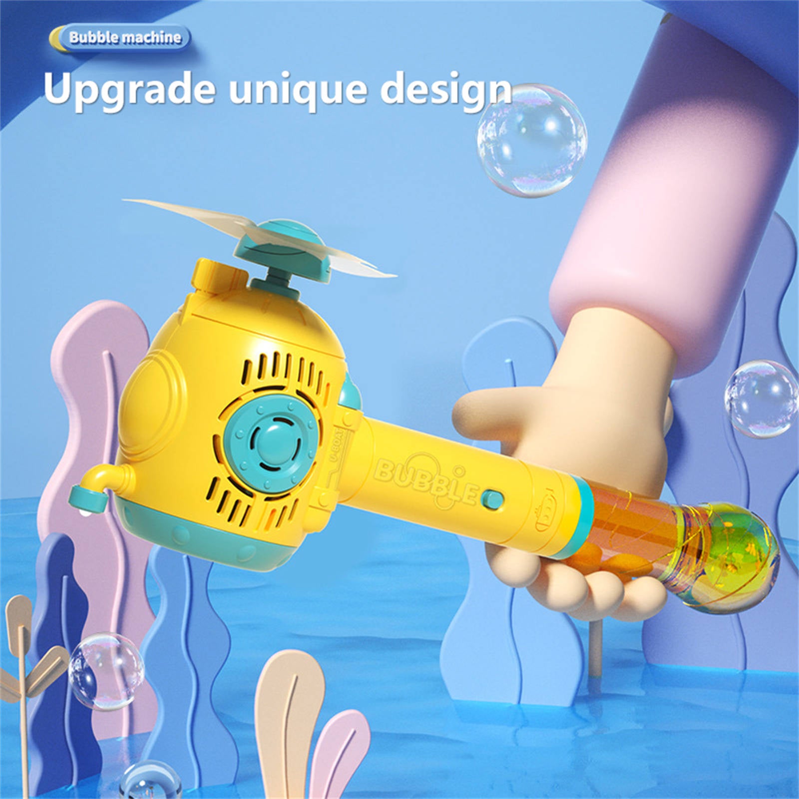 Full-Automatic Submarine Windmill Bubble Machine Children's Hand-Held Toy