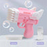 42 Hole Angel Wing Automatic Bubble Blowing Lovely Bubble Gun Launcher Toy Pink