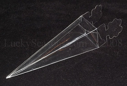 100 Pack of Clear Pyramid Triangle Shaped Small Clear Gift Box - Bomboniere Jewelry Gift Party Favor Model Candy Chocolate Soap Box