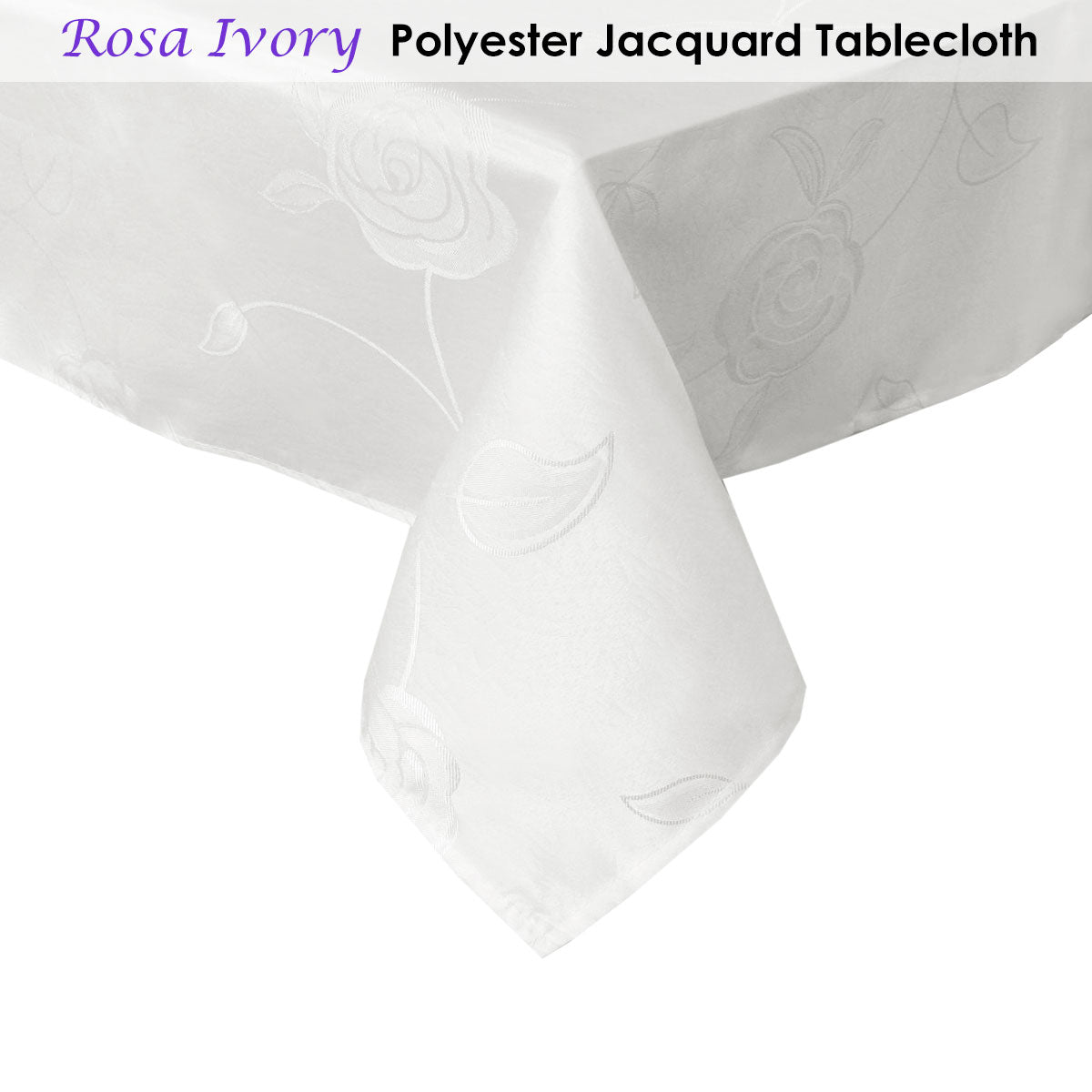 Jacquard Tablecloth Rosa Ivory 135 x 180 cm