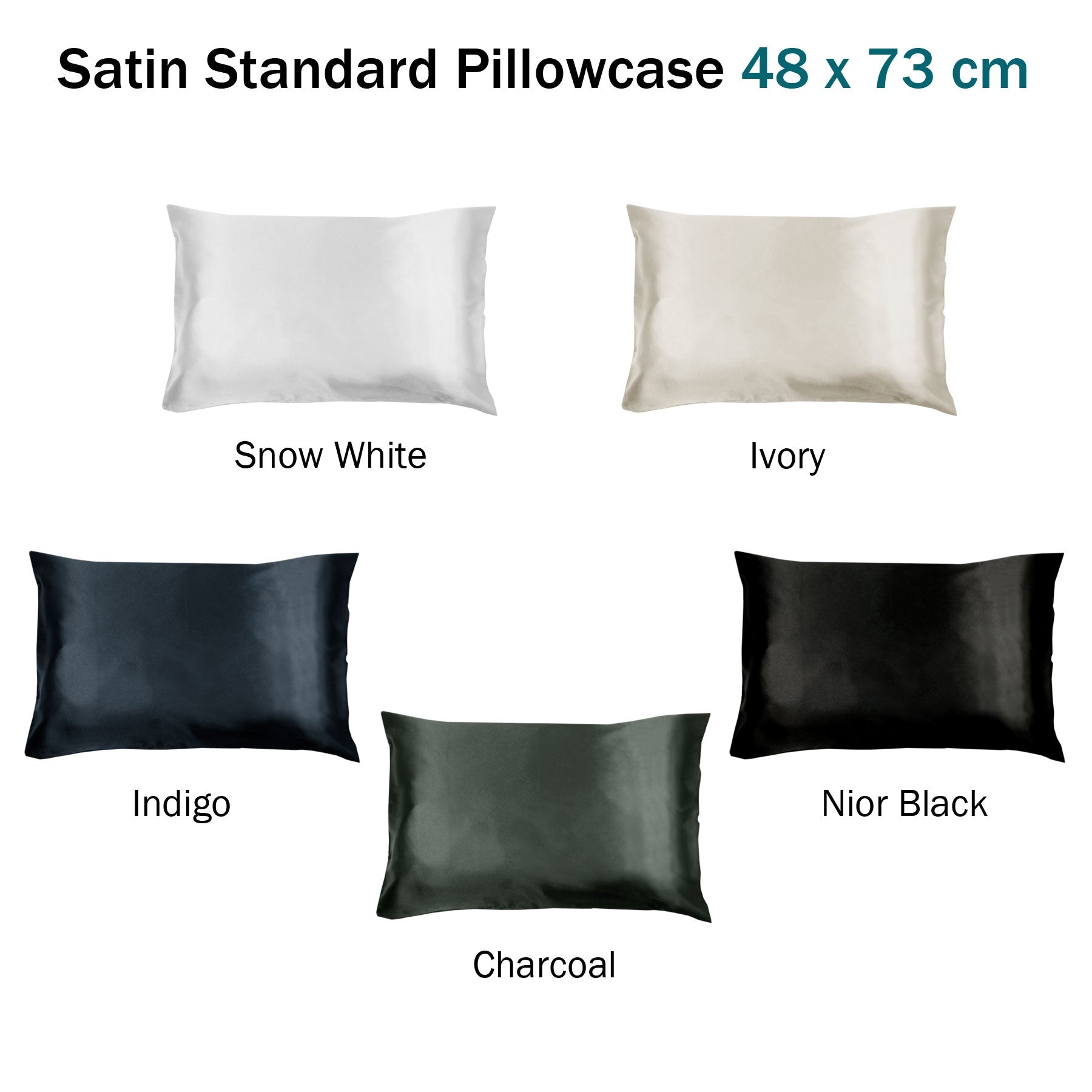 Satin Standard Pillowcase Charcoal