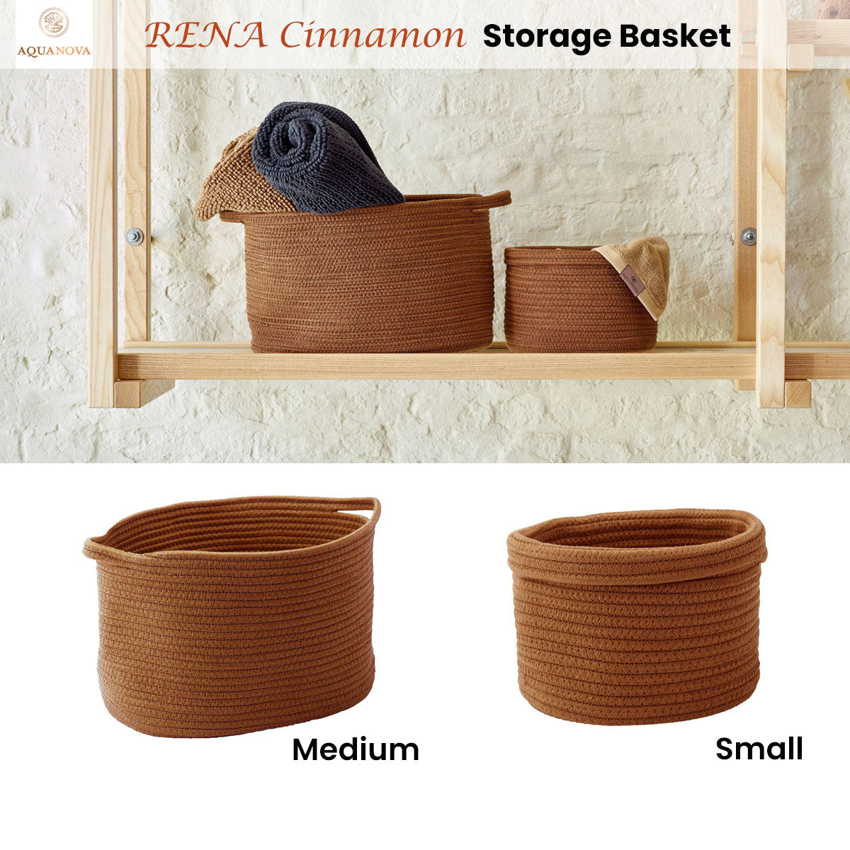 RENA Cinnamon Storage Basket Small