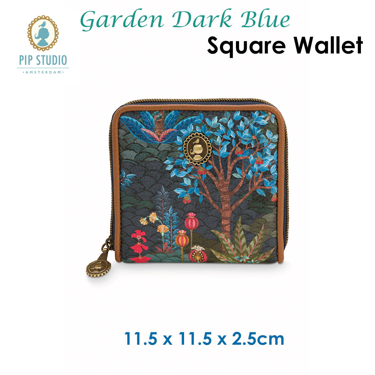 Garden Dark Blue Square Wallet