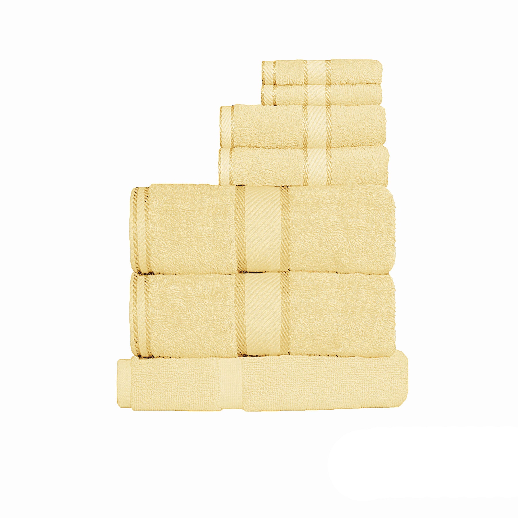 550gsm Cotton 7 Pce Towel Set Yellow