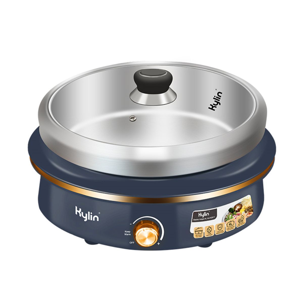 Electric 1500W Hotpot with Stainless Steel Inner Pot 4L AU-K2011