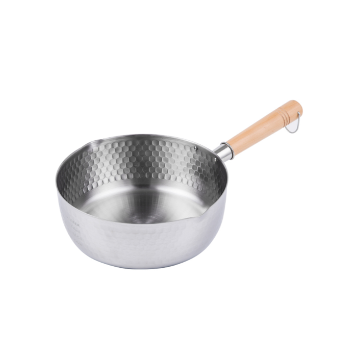 20cm Japanese-style Stainless Steel  Xueping Pot White Handle