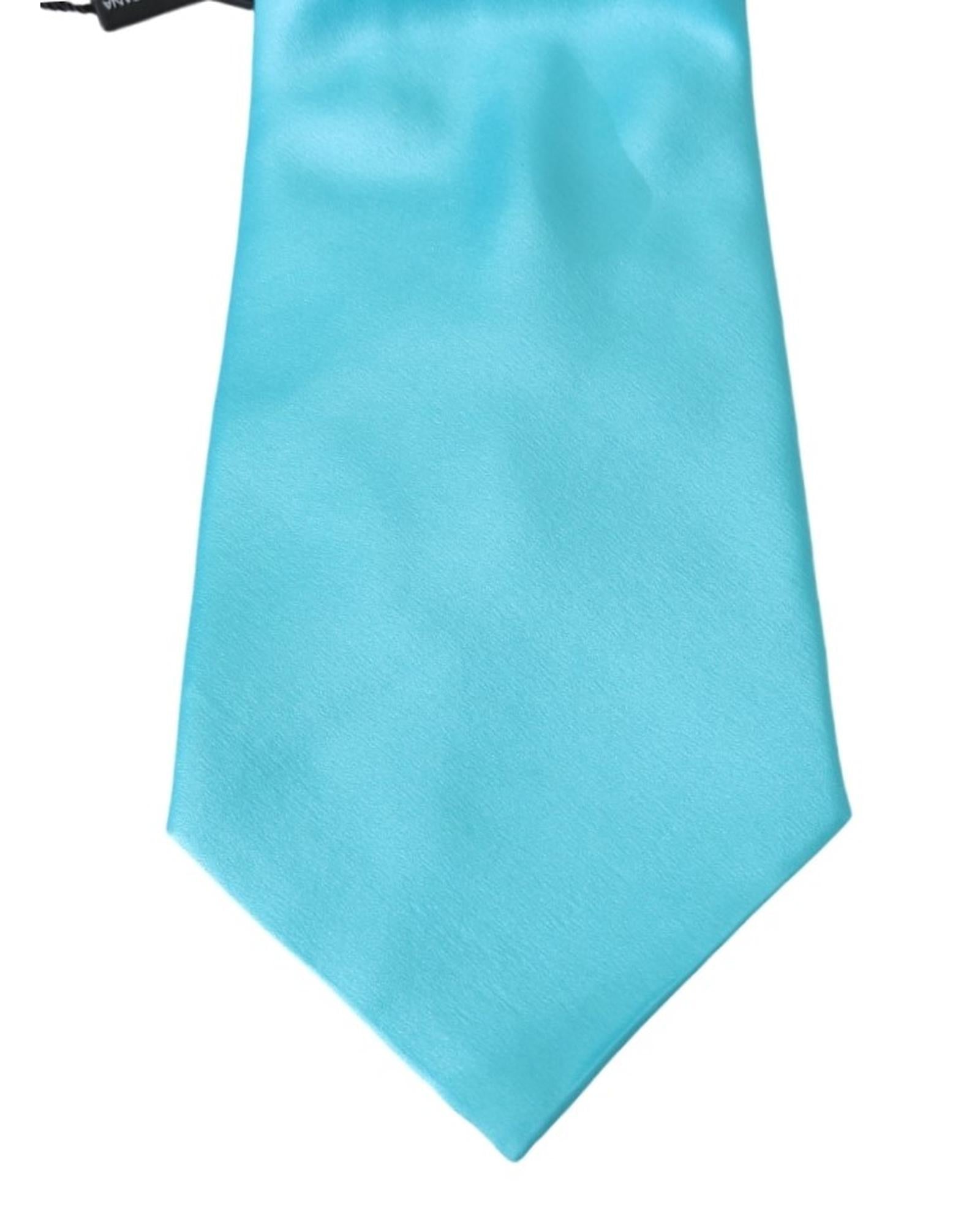 Dolce & Gabbana Light Blue Silk Tie - Tied Design One Size Men