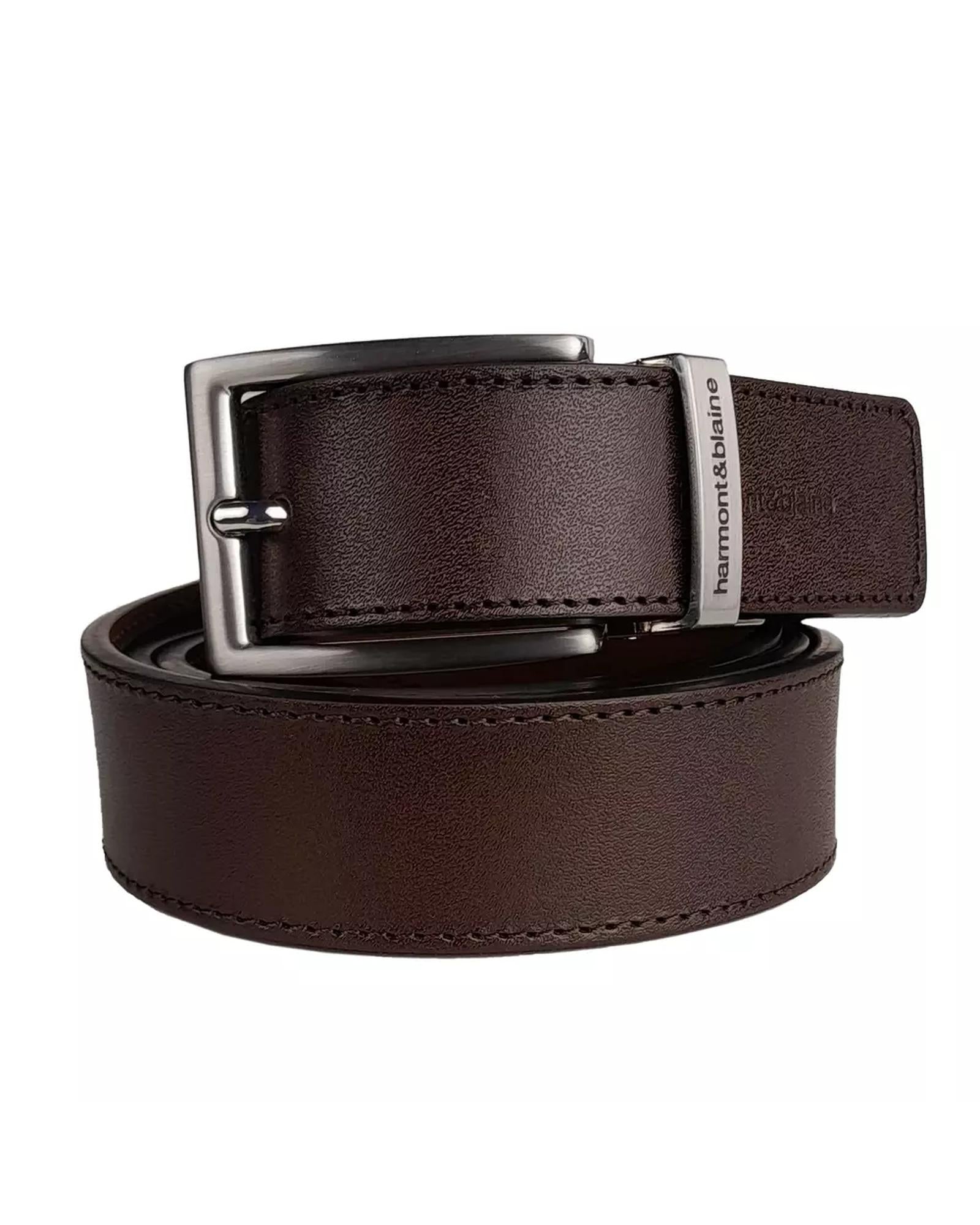 Double-sided Reversible Brown Calfskin Belt - 3cm Thickness