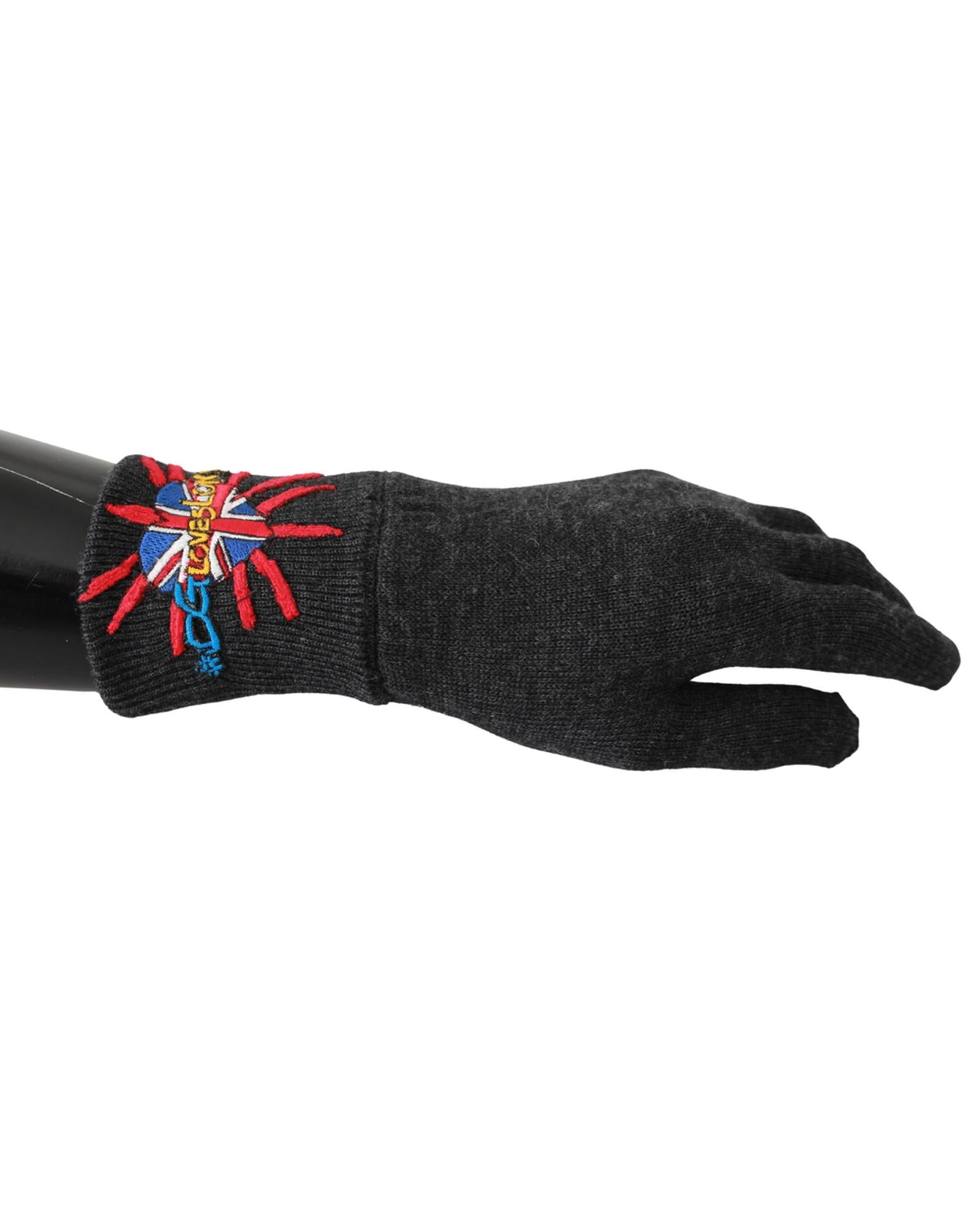 100% Authentic Dolce & Gabbana Unisex Gray Wool Gloves One Size Men