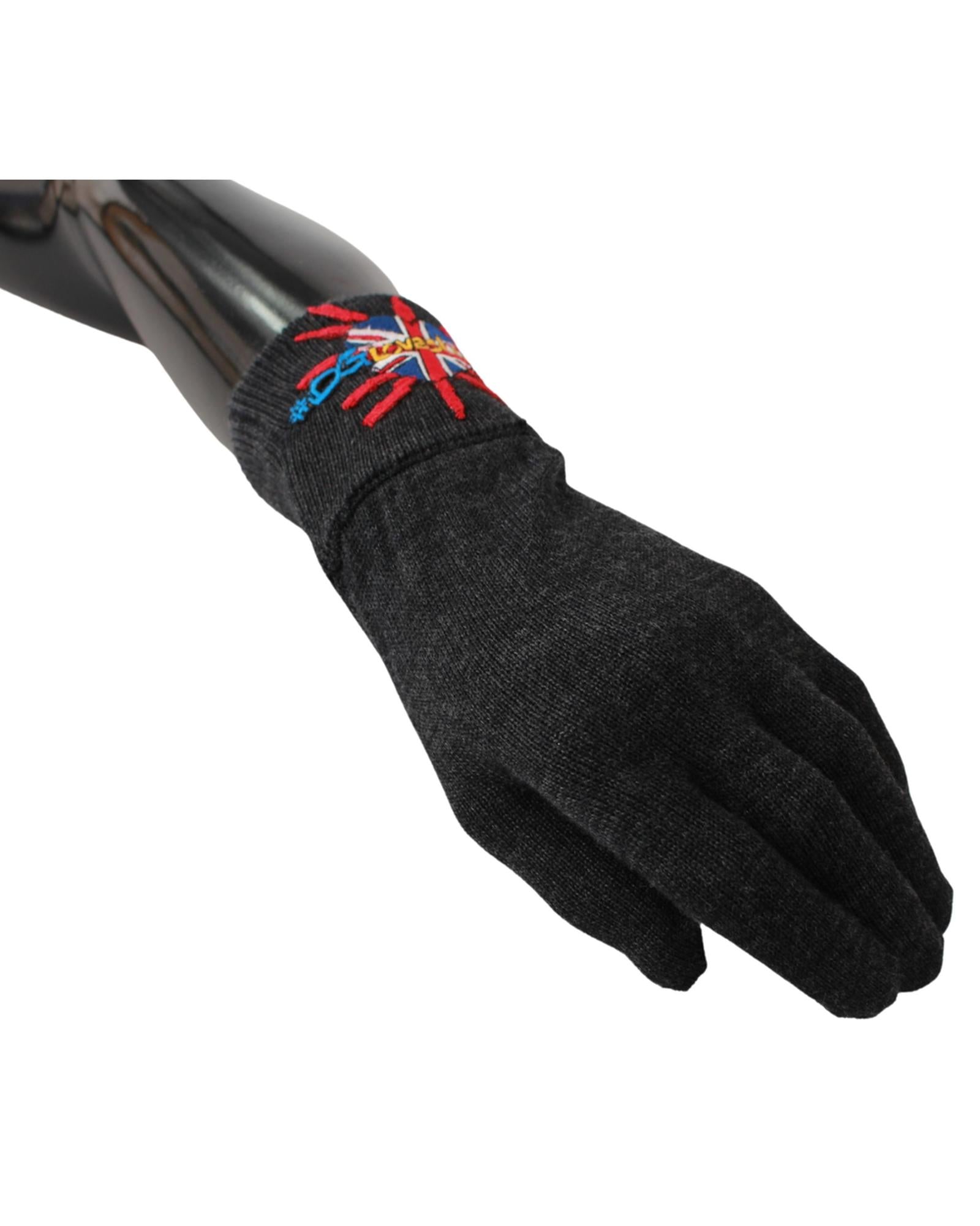 100% Authentic Dolce & Gabbana Unisex Gray Wool Gloves One Size Men