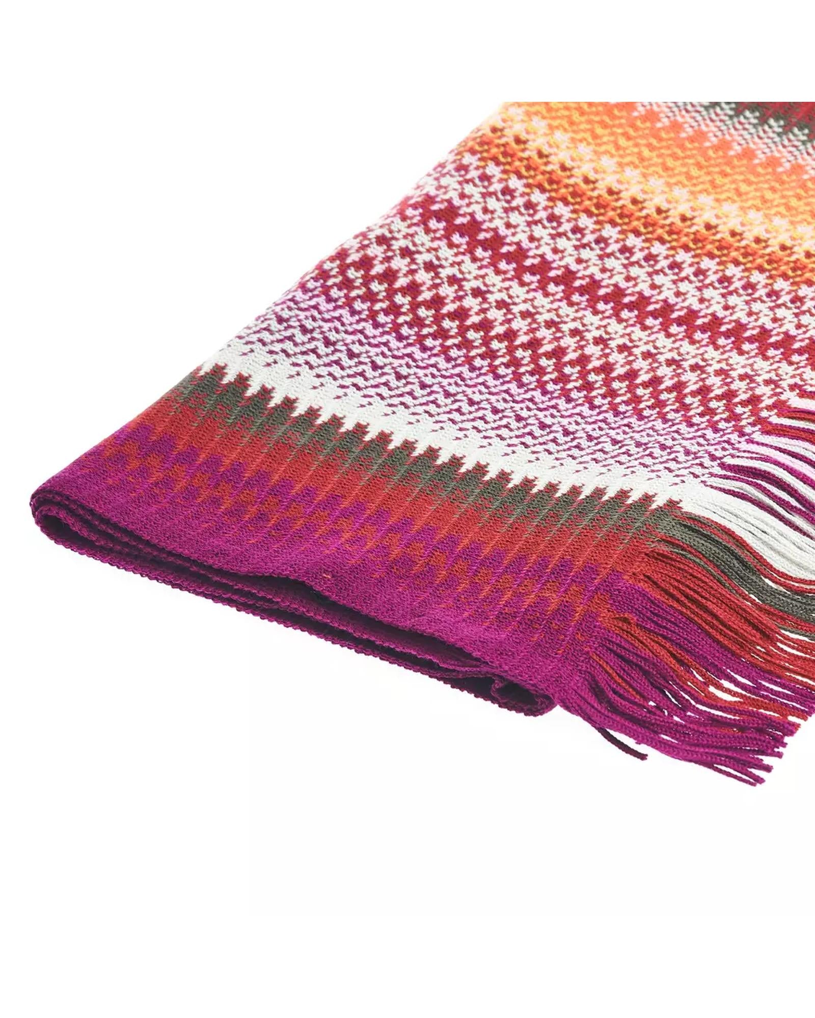 Geometric Pattern Fringed Scarf with Bright Colors One Size Men