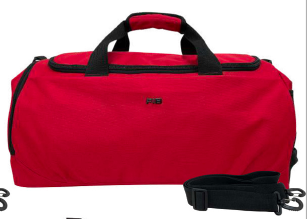 48 Litre  Sports Duffle Bag Duffel Gym Canvas Travel Foldable - Red