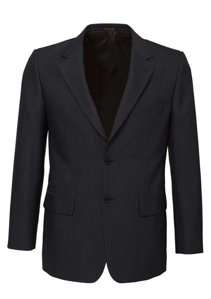 Mens Single Breasted 2 Button Suit Jacket Work Business - Pin Striped - Charcoal - 112