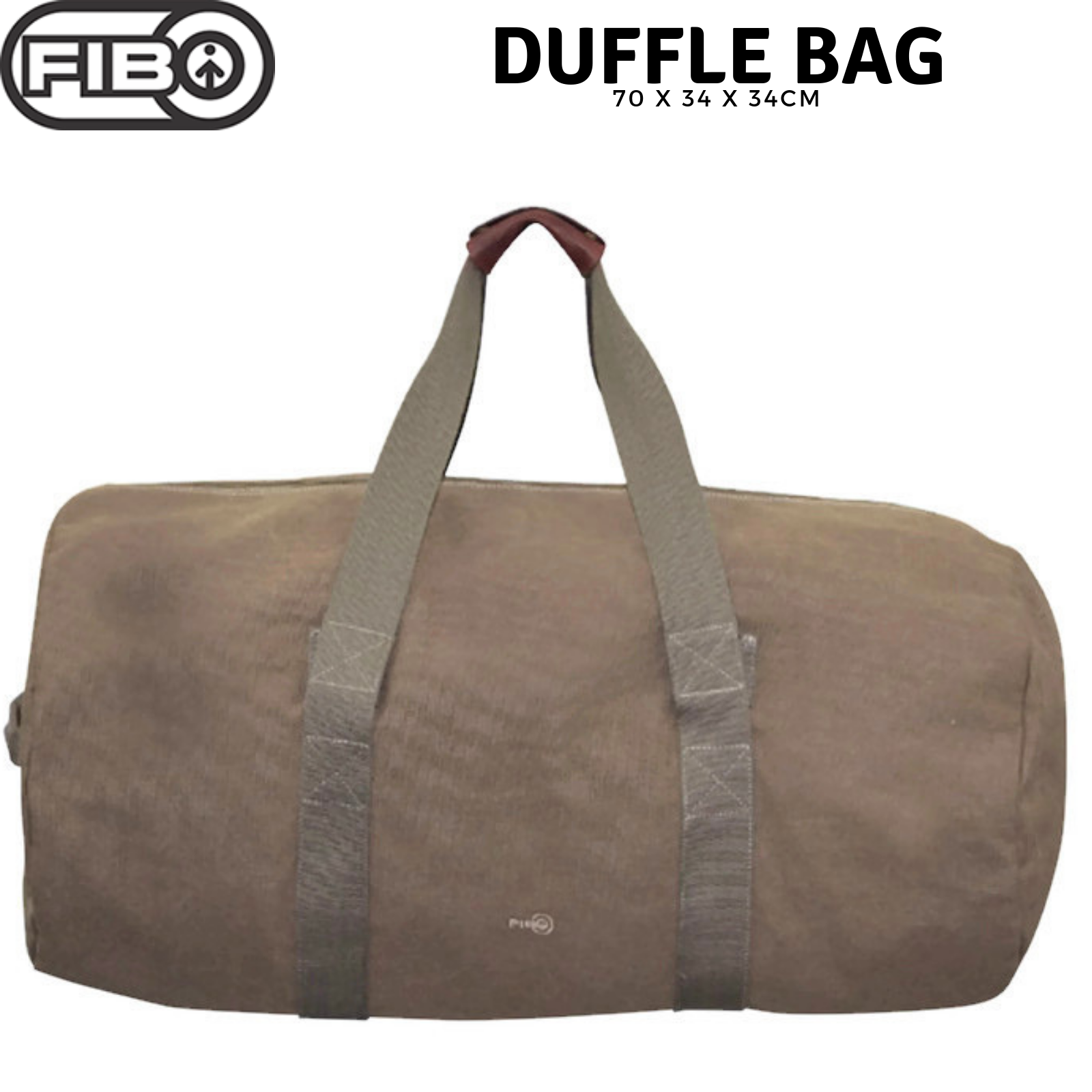 70cm Canvas Duffle Bag Travel Heavy Duty Large Sports Gym Work - Khaki