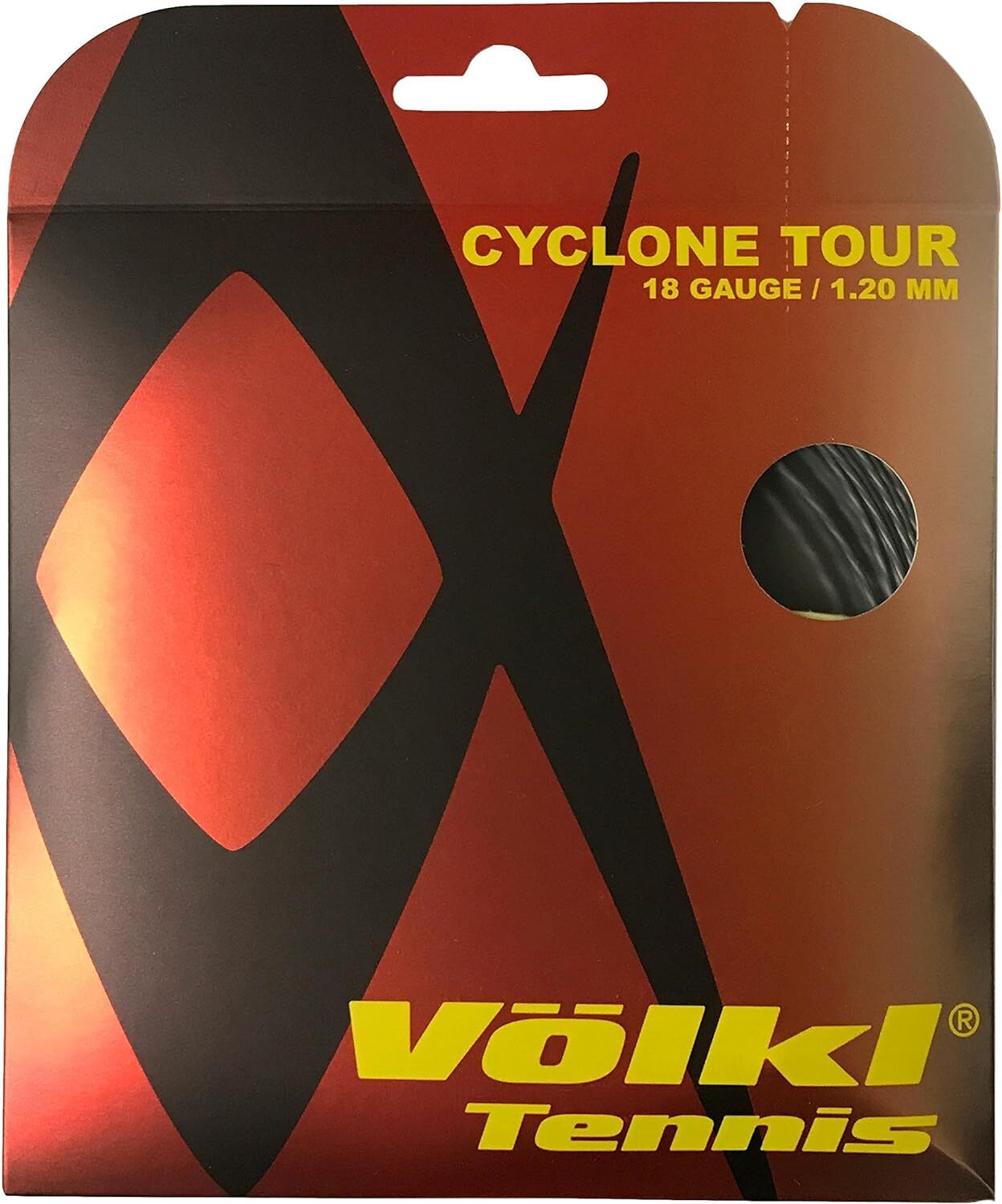 1 Pack  Cyclone Tour 18g/1.20mm Tennis Racquet Strings - Anthracite