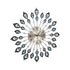60cm Wall Clock Large 3D Peacock Crystal Silver