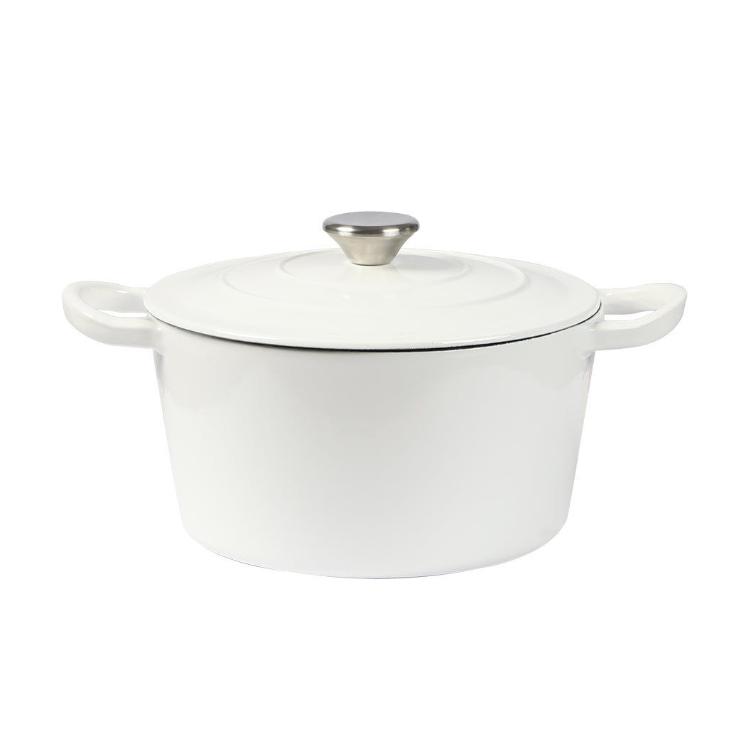TOQUE 4L Enamel Dutch Oven Pot in White Colour