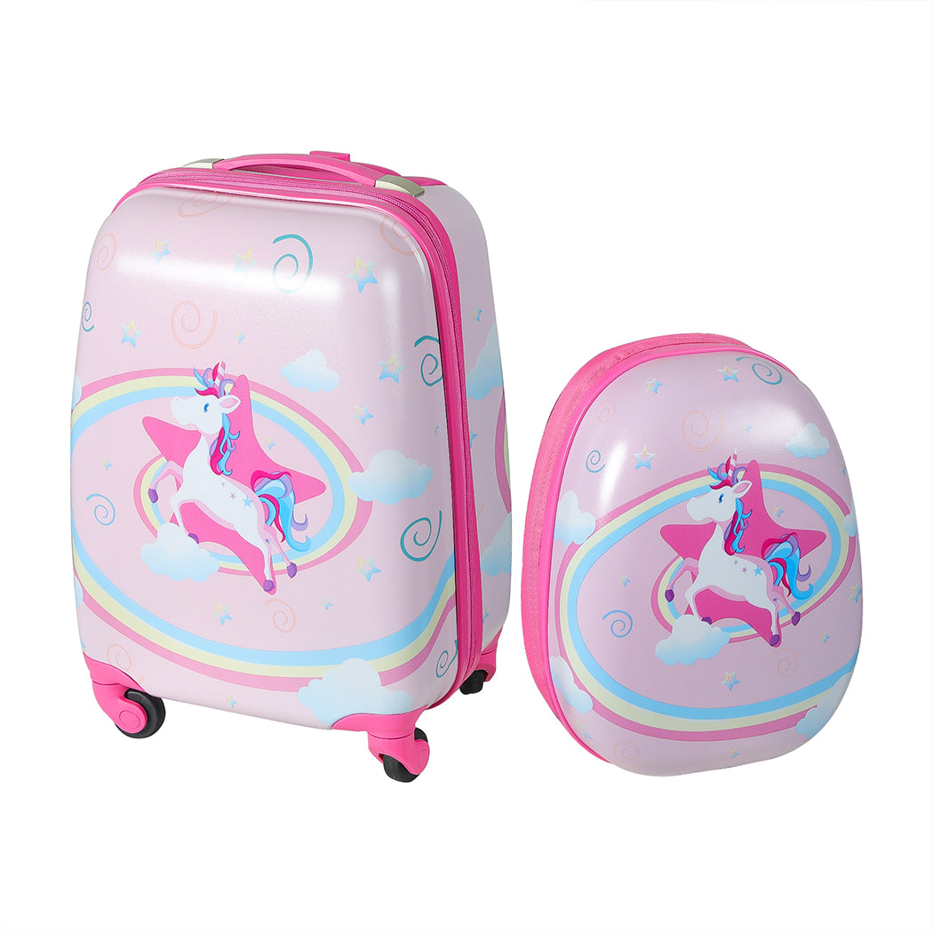 16''13'' 2PCS Kids Luggage Set Travel Suitcase Child Bag Backpack Unicorn