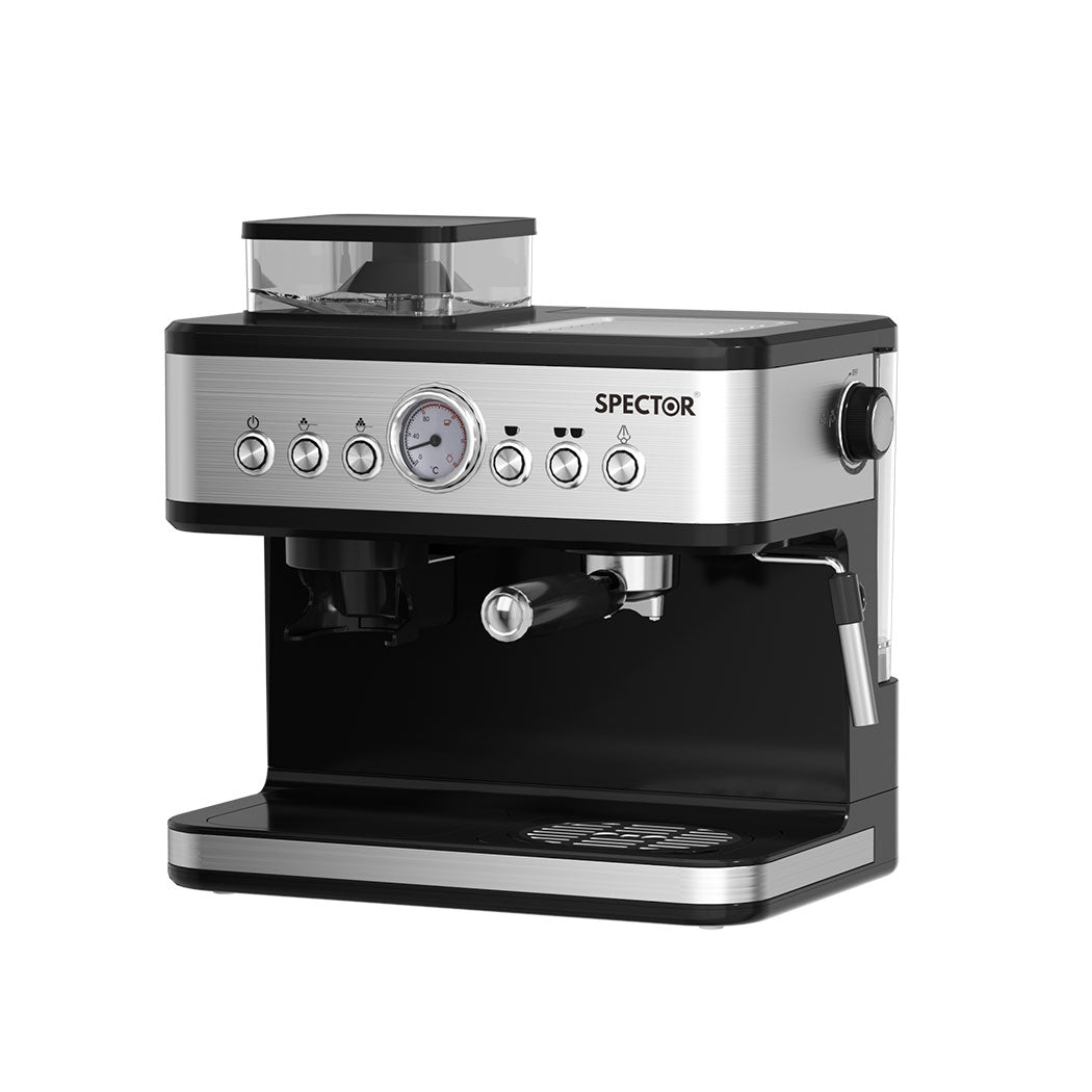Coffee Machine Espresso Capsule 2 In 1 Maker Bean Grinder Flat White