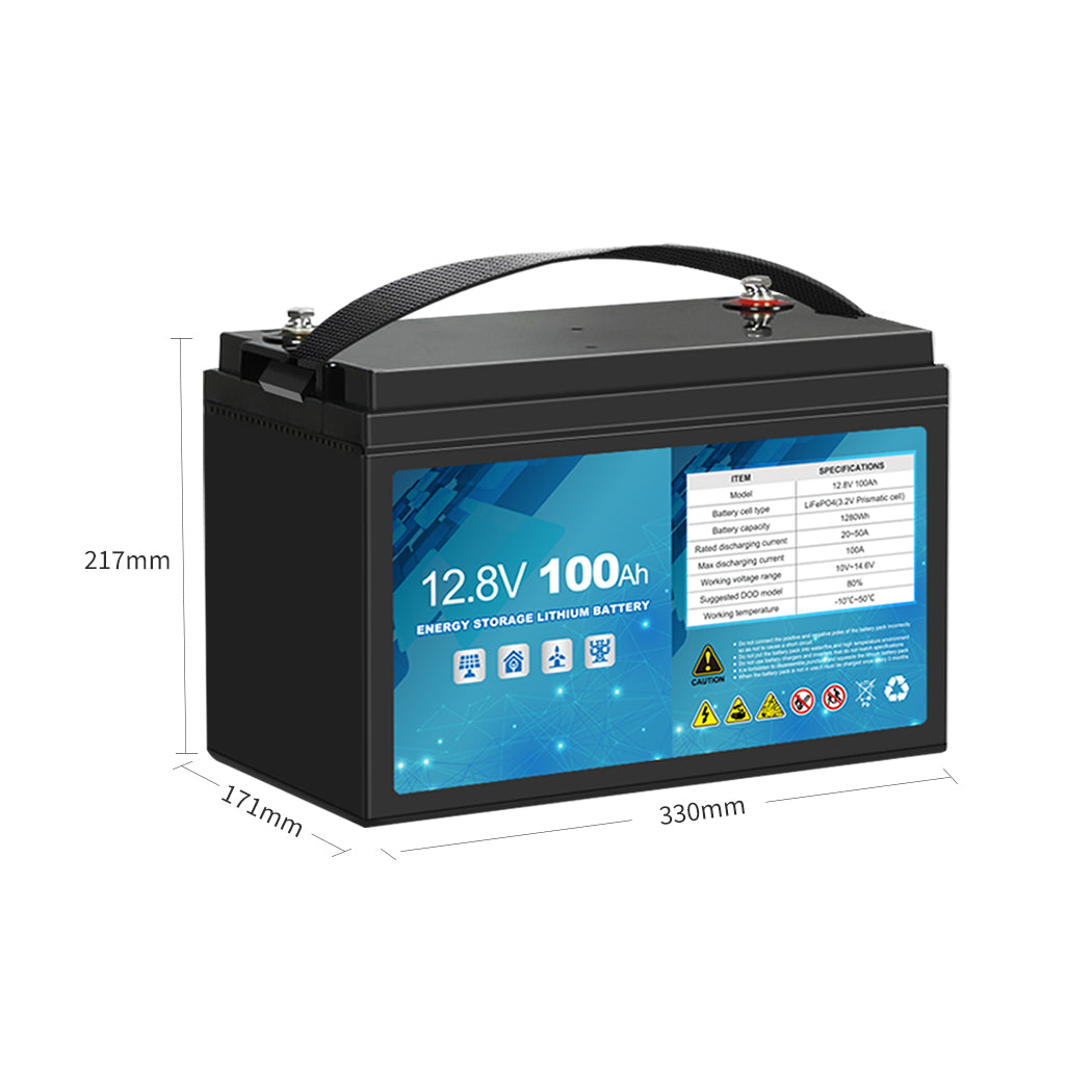 12V LiFePO4 Battery  Lithium Iron 100Ah 2000 Rechargeable Deep Cycle