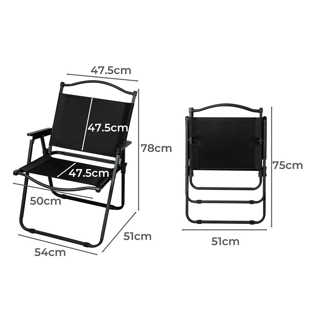 4PCS Camping Chair Folding Outdoor Portable Foldable Fishing Beach Picnic
