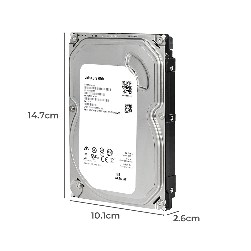 1TB Hard Drive For Security Camera Wireless System CCTV 10.1x2.6x14.7cm