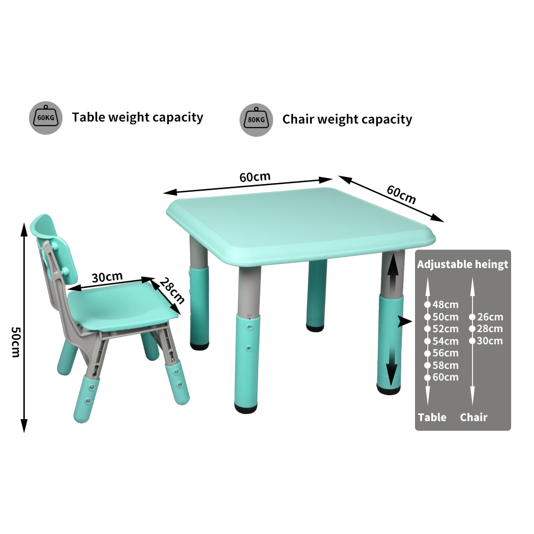 Kids Table and Chairs Children Furniture Toys Play Study Desk Set Green