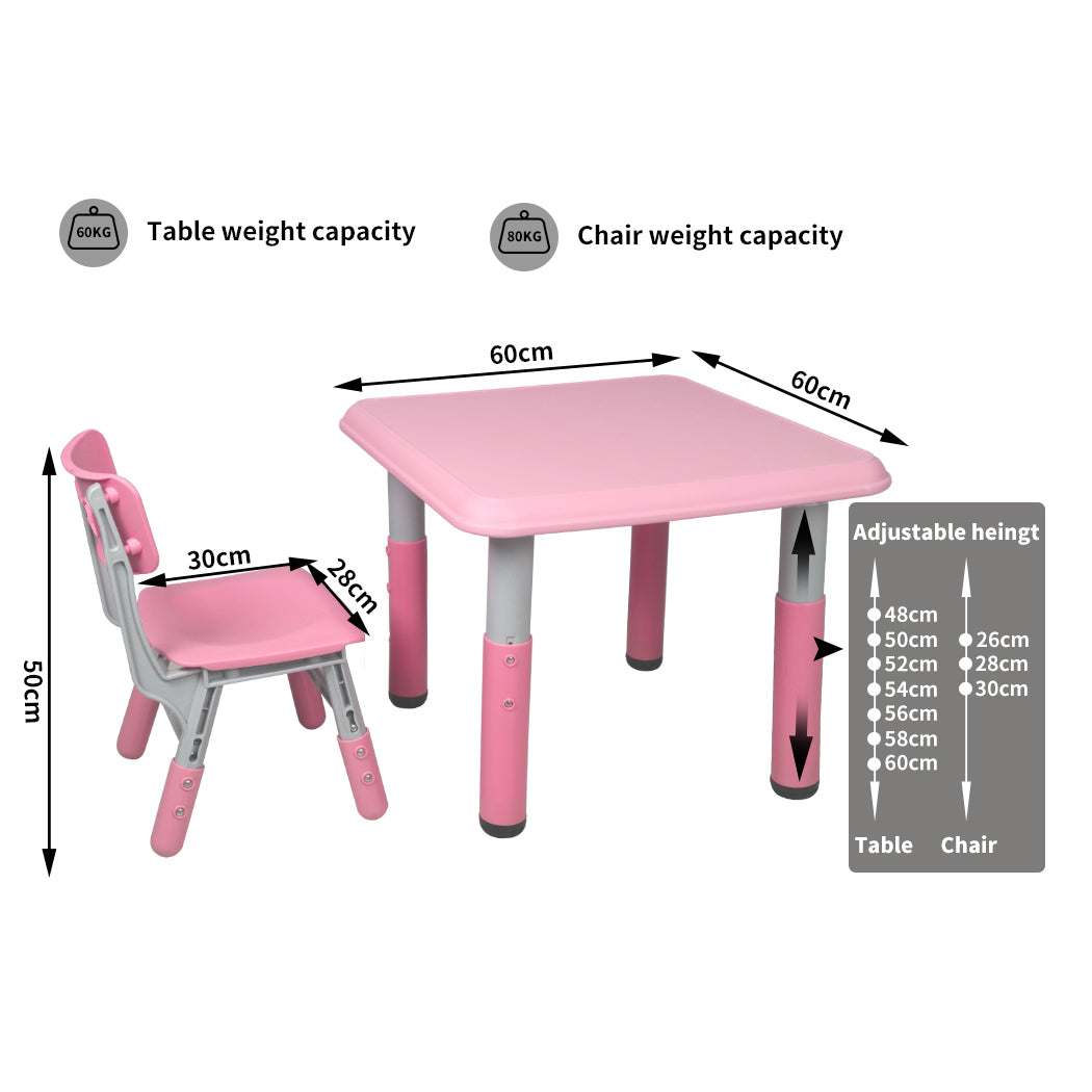 Kids Table and Chairs Children Furniture Toys Play Study Desk Set Pink