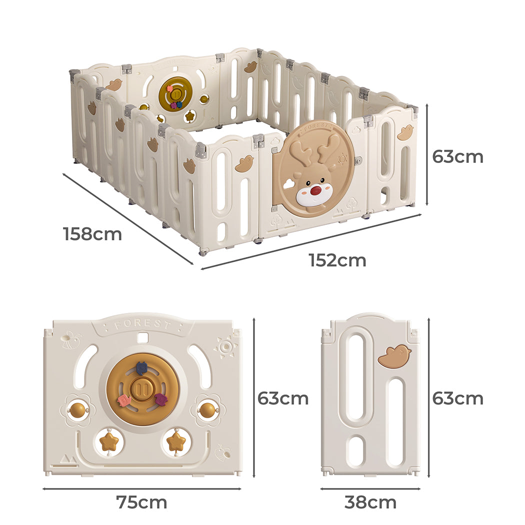 Kids Playpen Baby Safety Gate Toddler Fence Child Play Game Toy 14 Panels
