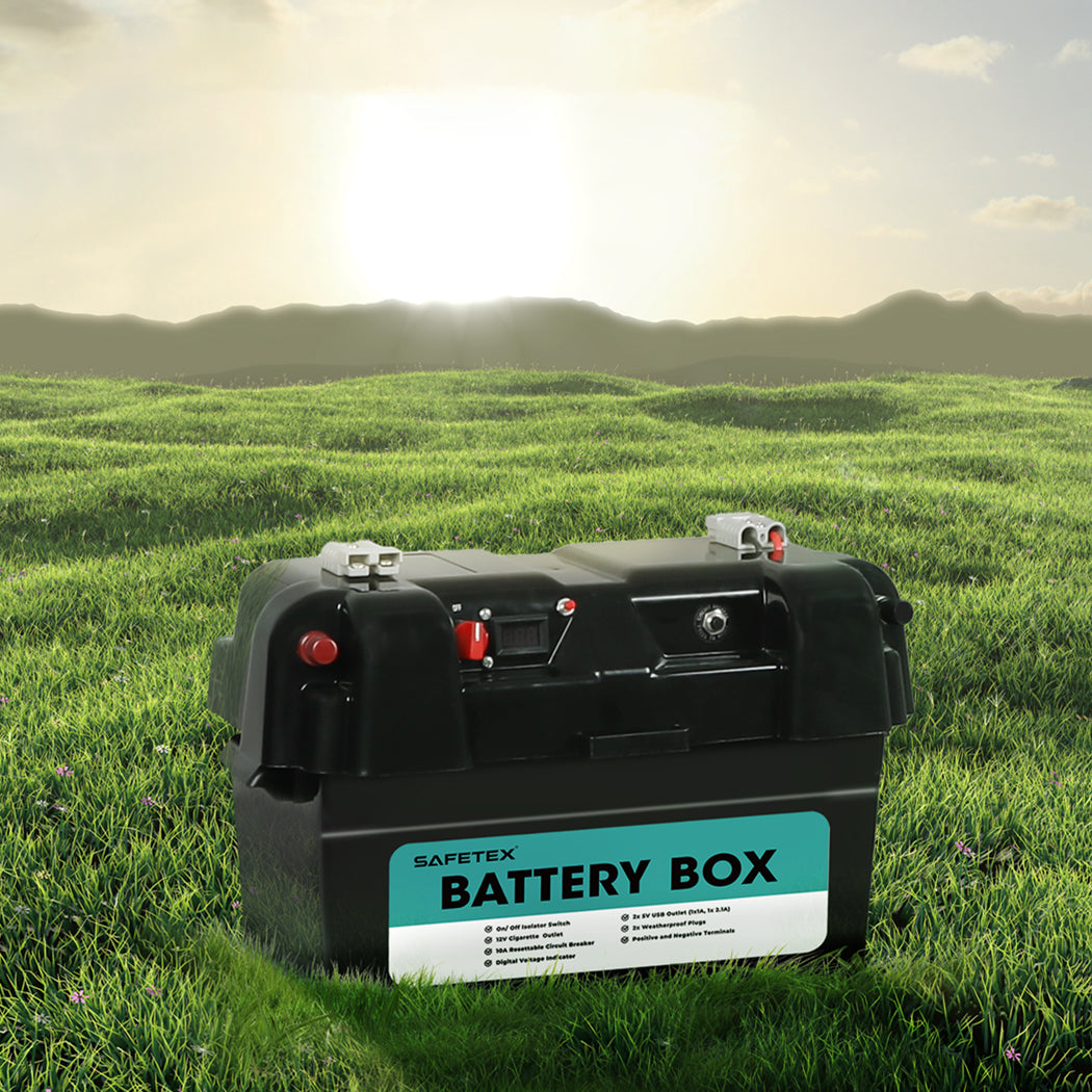 AGM Battery Box 12V Deep Cycle Battery Solar Caravan Camping