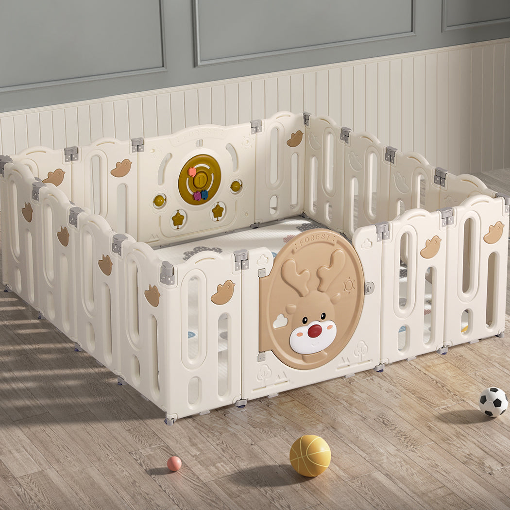 Kids Playpen Baby Safety Gate Toddler Fence Child Play Game Toy 16 Panels