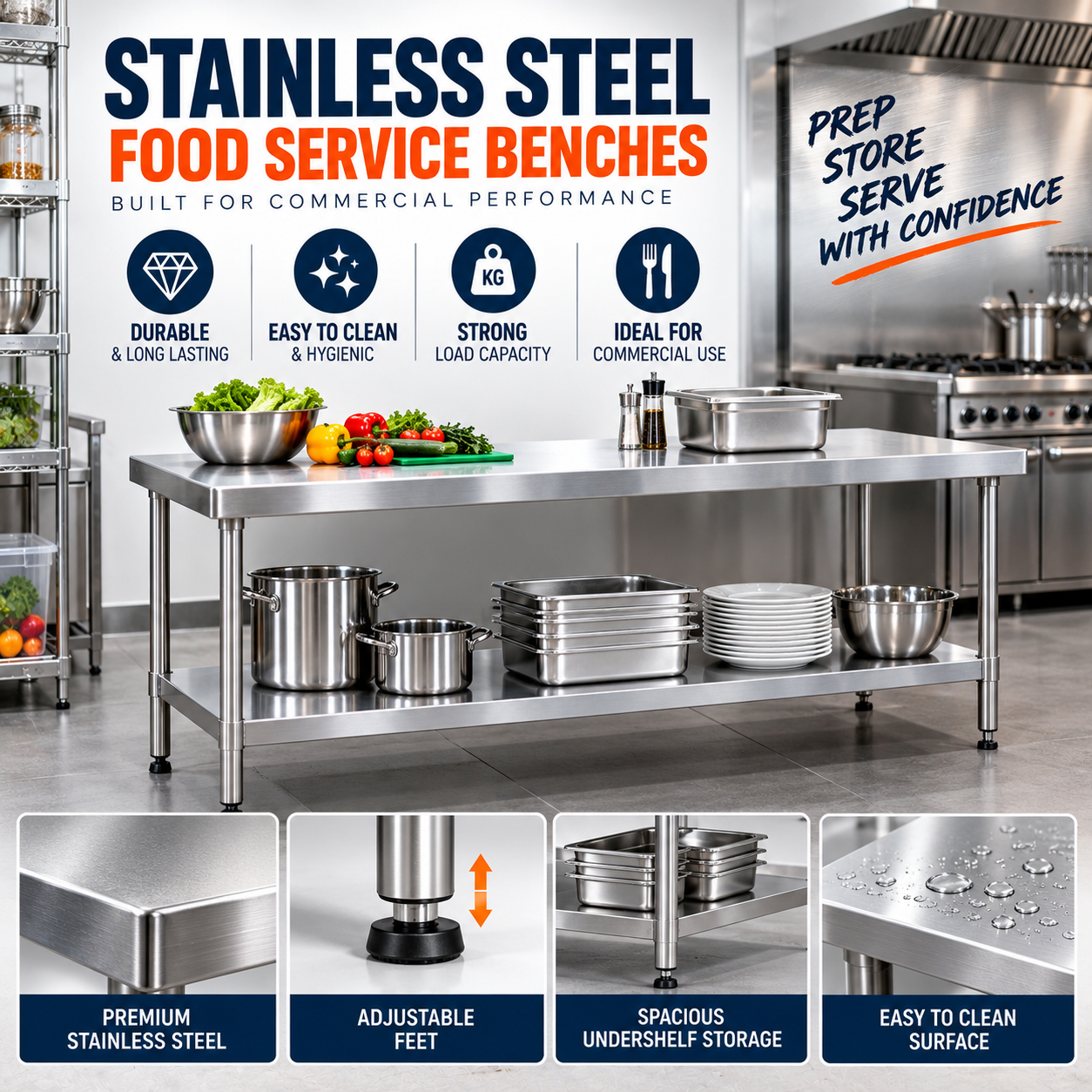 Food Service Carts & Benches
