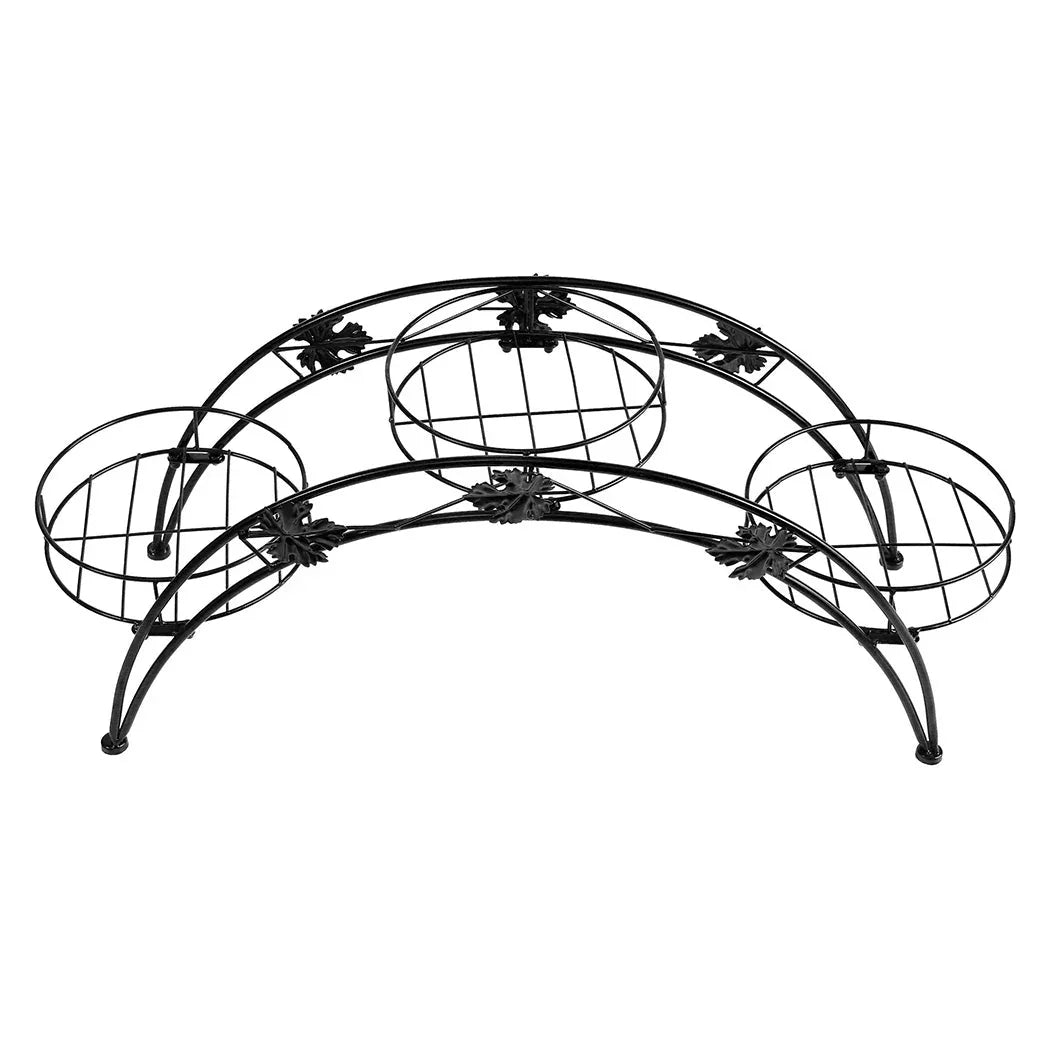Levede Plant Stand Outdoor Indoor Metal Black-2018816657631350784