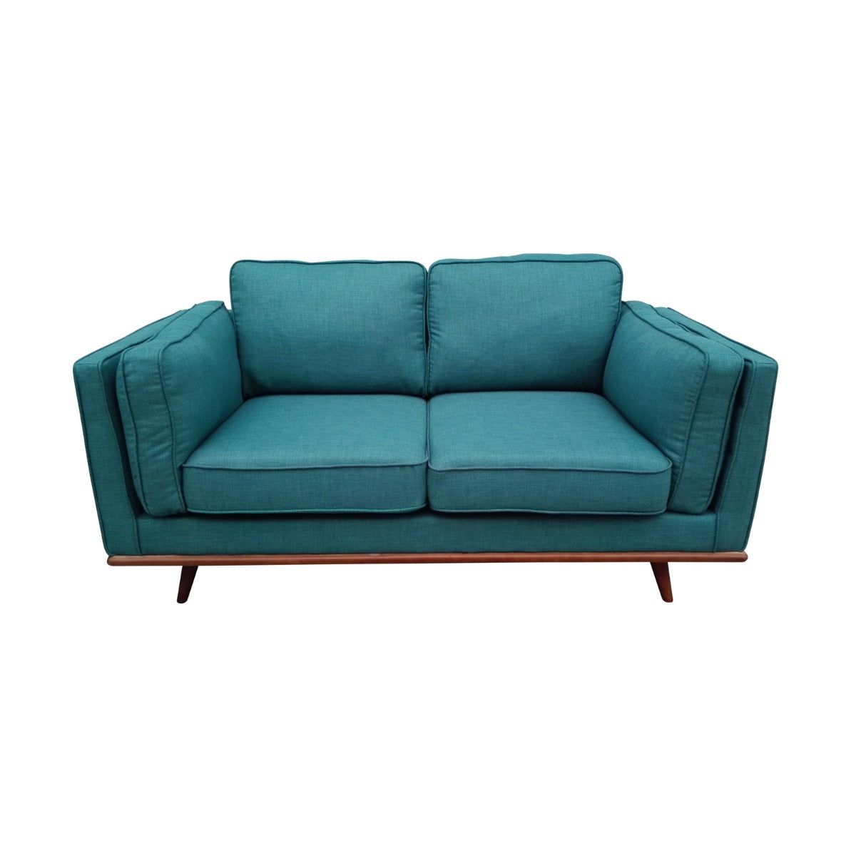 2 Seater Sofa Teal Fabric Lounge Set for Living Room Couch with Wooden Frame