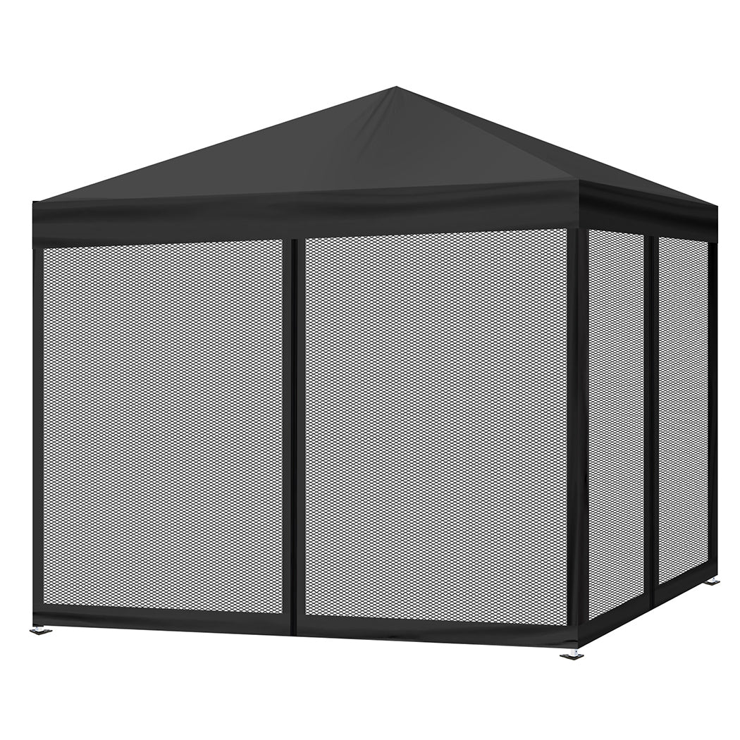 Mountview Gazebo Pop Up Marquee Outdoor Black-2006732915437867008