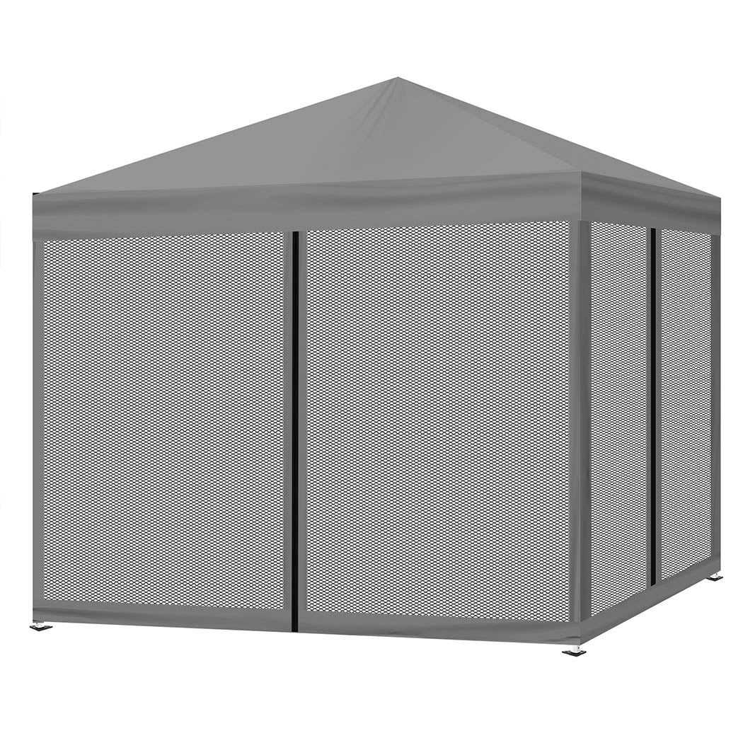 Mountview Gazebo 3x3m Pop Up Marquee Grey-2006732915622416384