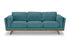 3 Seater Sofa Teal Fabric Lounge Set for Living Room Couch with Wooden Frame